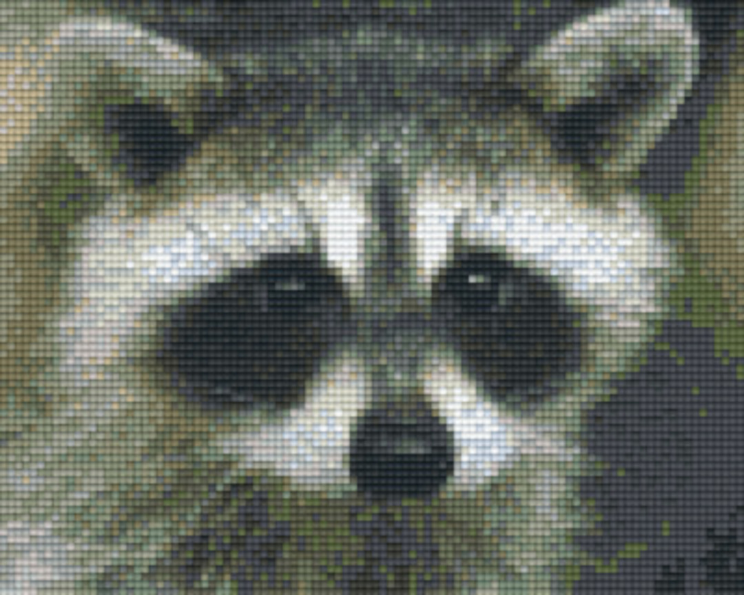 Racoon Four [4] Baseplate PixelHobby Mini-mosaic Art Kit image 0